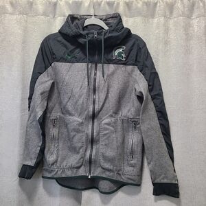 Nike Spartans‎ Charcoal Sweatshirt Small Full Zip Pockets